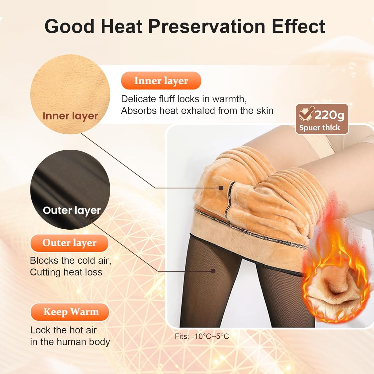 One-Seam Warm Fleece Lined Tights Women Fake Translucent Pantyhose High Waist Thermal Leggings Sheer Winter Tights - Image 5