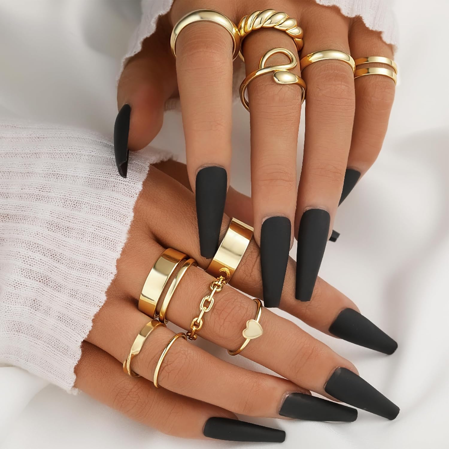 YEEZII 25 Pcs Gold Knuckle Rings Set for Women, Cute Stackable Finger Midi Rings, Dainty Gold Chunky Stacking Statement Womens ring pack - Image 8