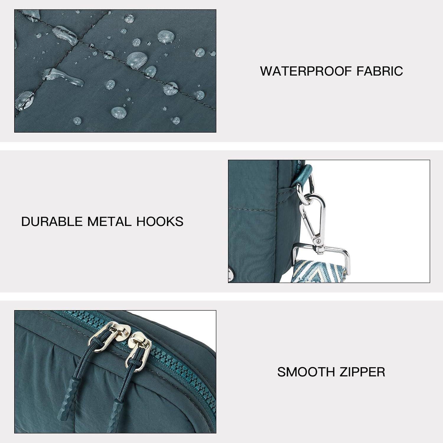 Telena Crossbody Bags for Women Cross Body Purse with Guitar Strap Lightweight Puffer Shoulder Bag for Travel - Image 6