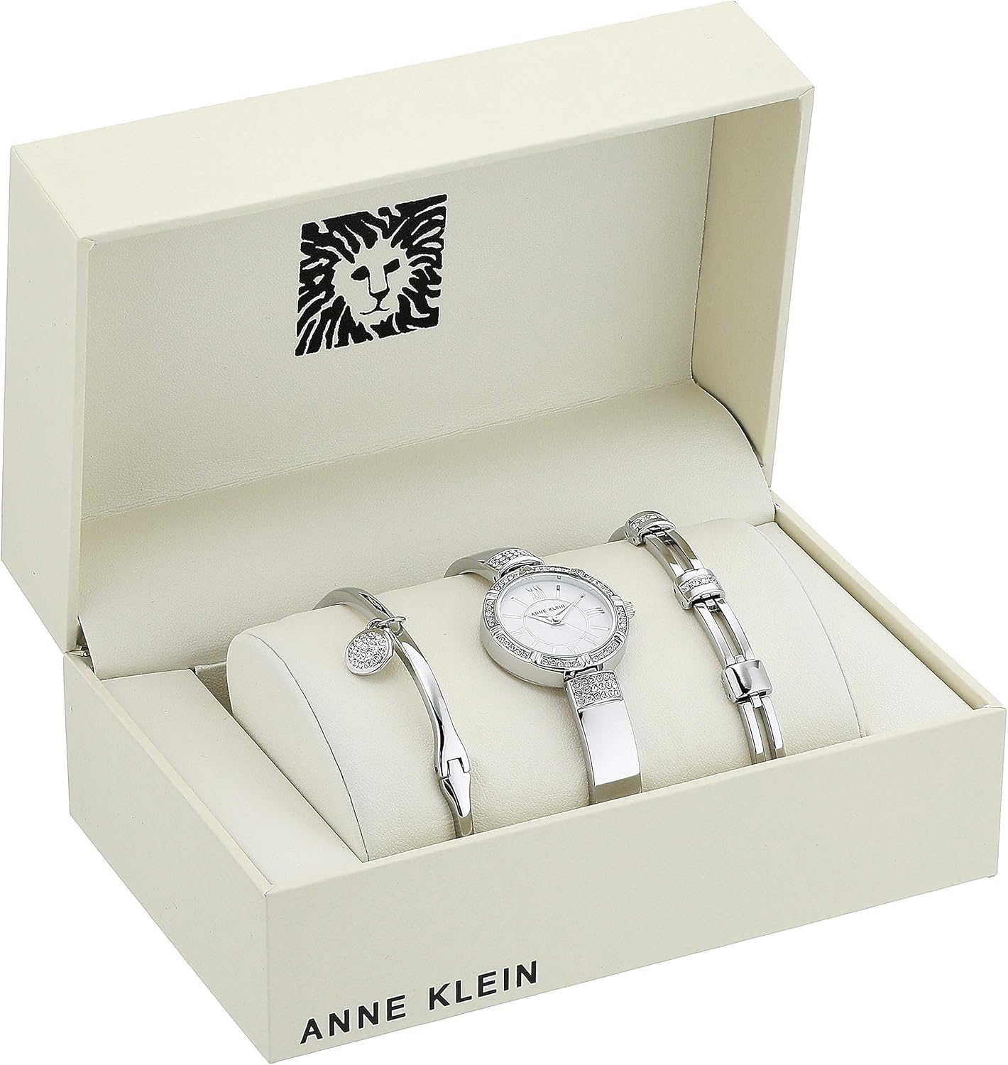 Anne Klein Women's Premium Crystal Accented Watch and Bracelet Set - Image 3