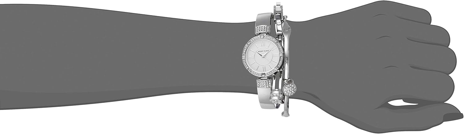 Anne Klein Women's Premium Crystal Accented Watch and Bracelet Set - Image 7