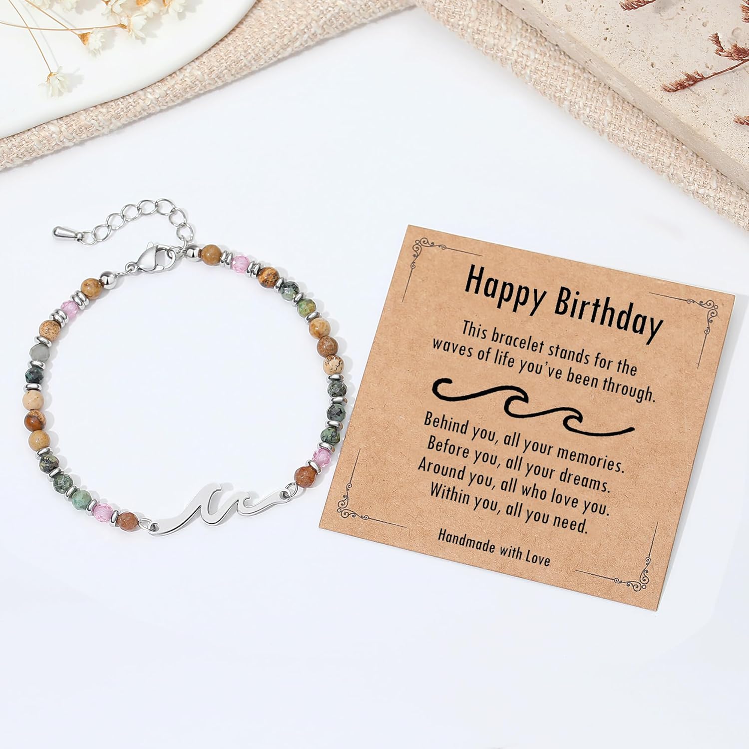 TONY & SANDY Friend Gifts for Women, Unique Valentine's Day Gifts for Her, Sister Gifts from Sister, Wave Bracelet, Christmas Birthday Gifts for Women, Bestie Friendship Bracelets - Image 5