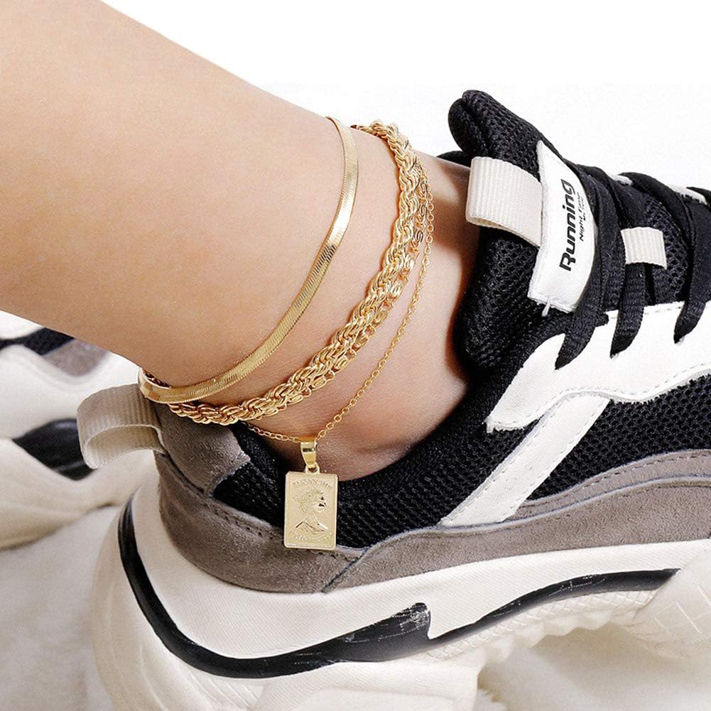 Gold Anklets for Women Waterproof,18K Gold Plated Anklet for Women Snake Chain Link Dainty Ankle Bracelets Summer Beach Jewelry - Image 6