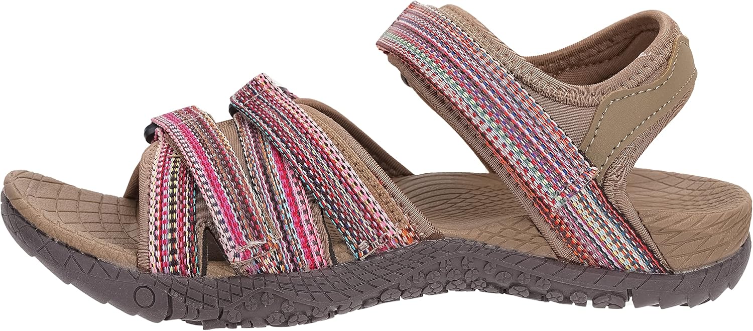 WHITIN Women’s Hiking Sandals with Arch Support | Adjustable Hook and Loop Straps | Durable Sport Sandals for Outdoor Adventure - Image 3