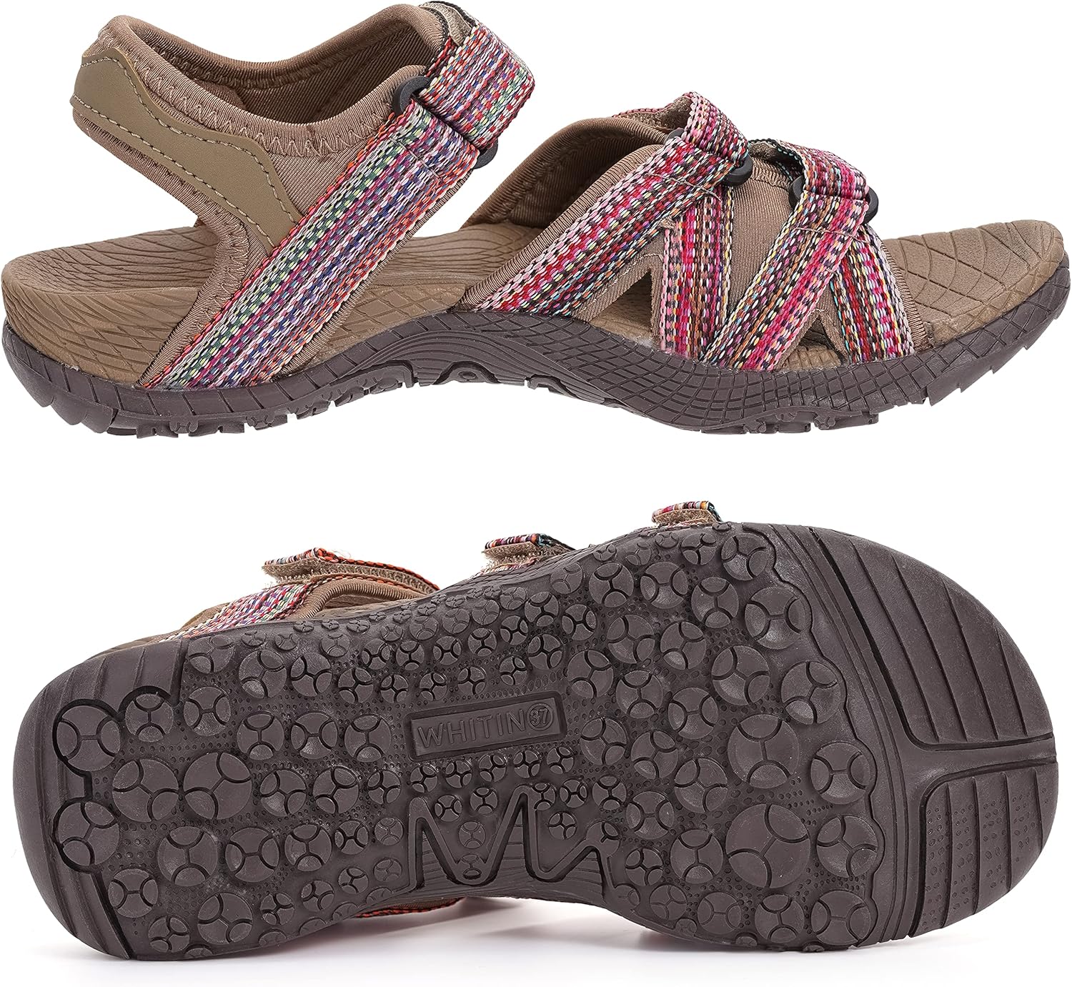 WHITIN Women’s Hiking Sandals with Arch Support | Adjustable Hook and Loop Straps | Durable Sport Sandals for Outdoor Adventure - Image 7