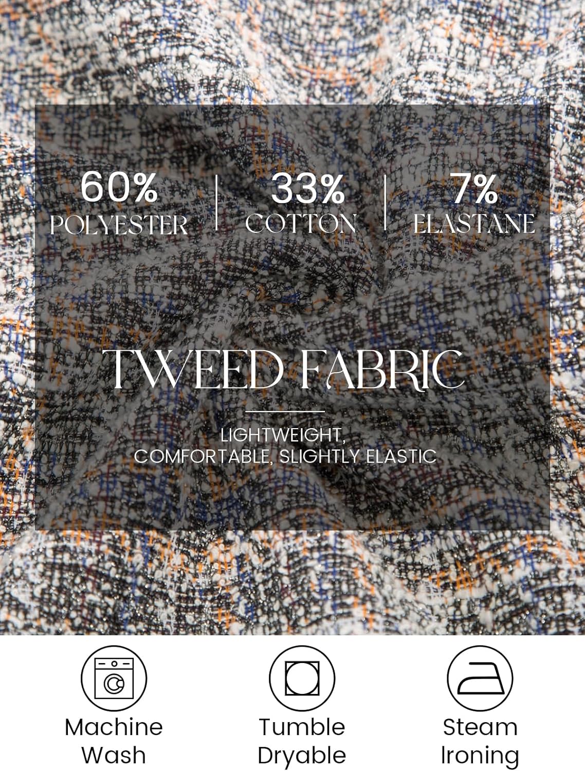 Kate Kasin Women's Tweed Pencil Skirt Knee Length High Waisted Skirts with Slit Elegant Skirts with Belt - Image 5