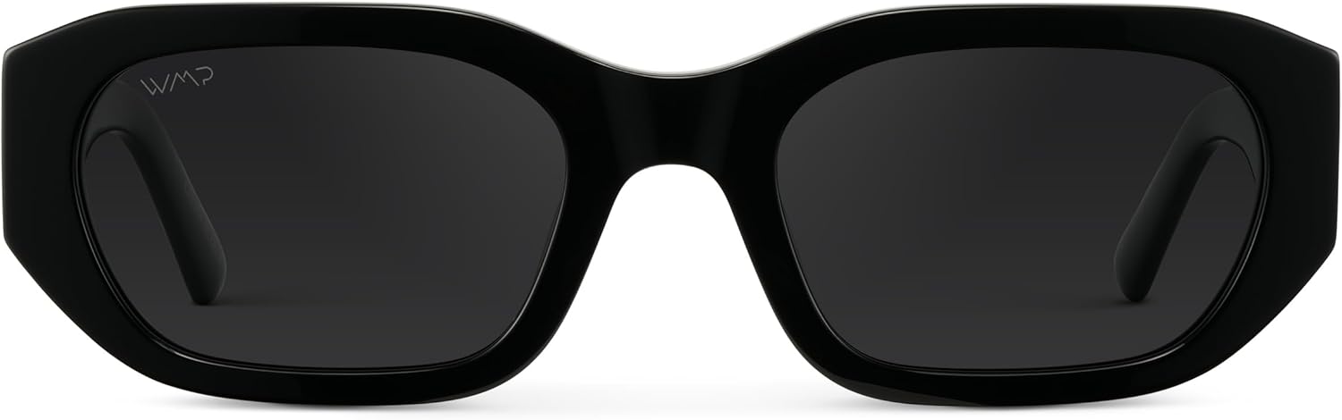 WearMe Pro - Women's Chunky Narrow Rectangular Sunglasses - Polarized, Lightweight Acetate, 100% UV Protection - Image 3
