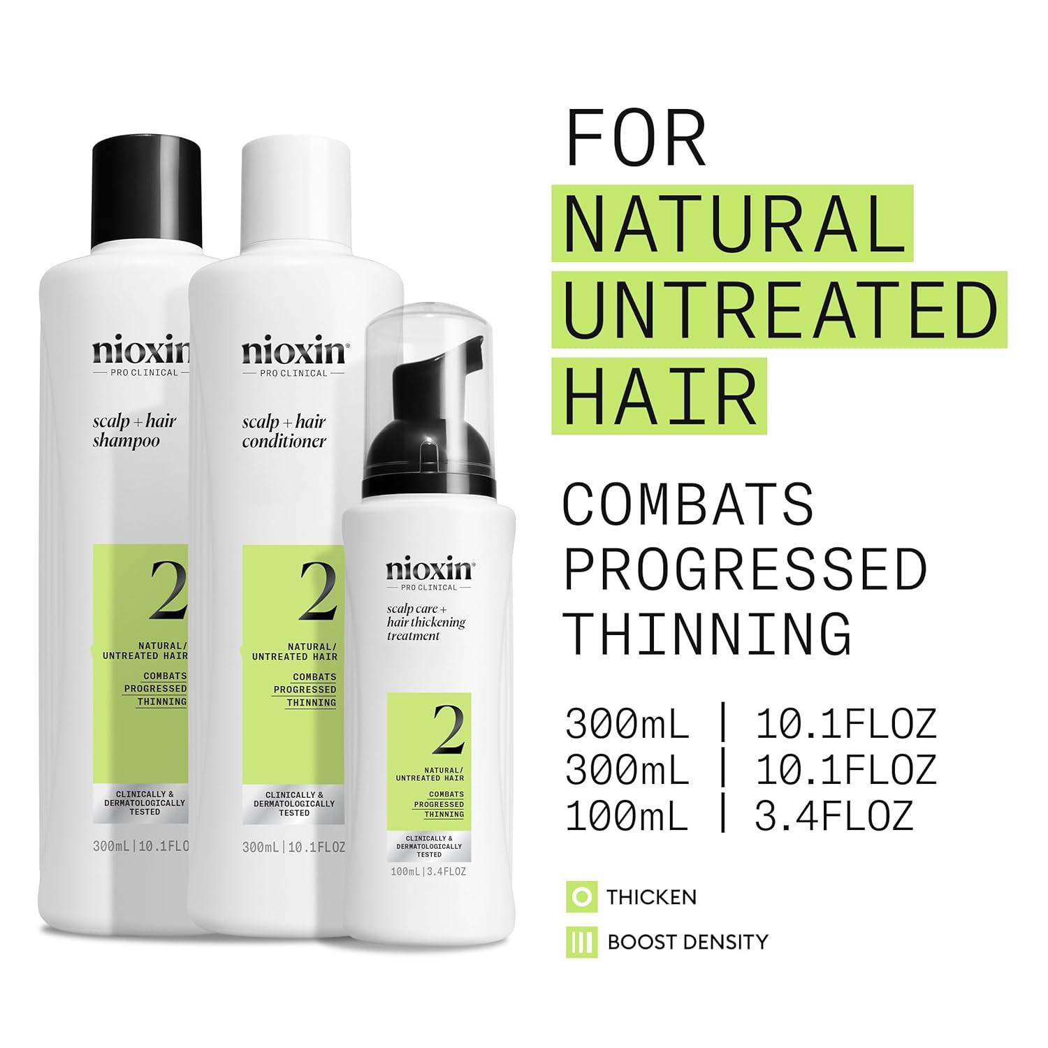 Nioxin Scalp + Hair Thickening System Kits | For Natural, Colored, & Damaged Hair with Light to Progressed Thinning | Strengthen & Boost Hair Density with Niacinamide & Biotin | 3 Month Supply - Image 4