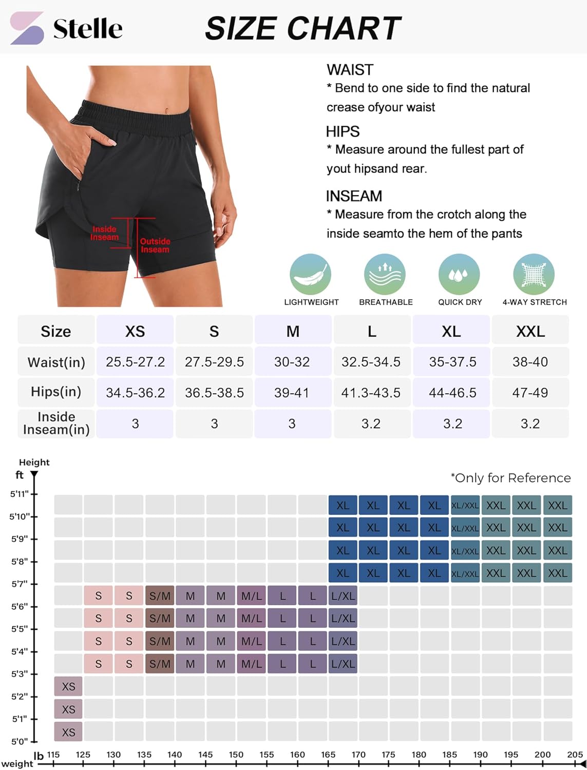 Stelle Women 2 in 1 Running Shorts High Waisted Athletic Shorts Gym Workout Shorts with Liner Zipper Pockets - Image 9