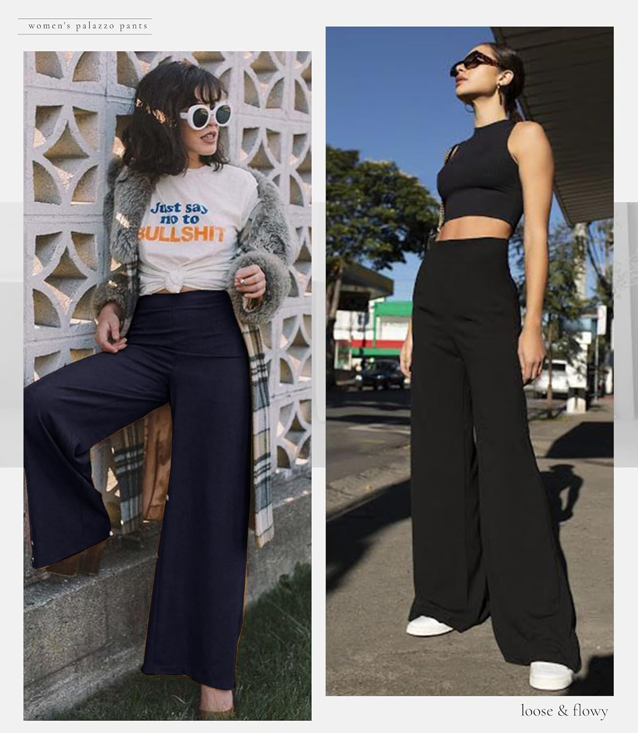 Wide Leg Palazzo Pants for Women - High Waist Casual Beach Lounge Pants Loose Dress Pants Stretchy Trousers - Image 5