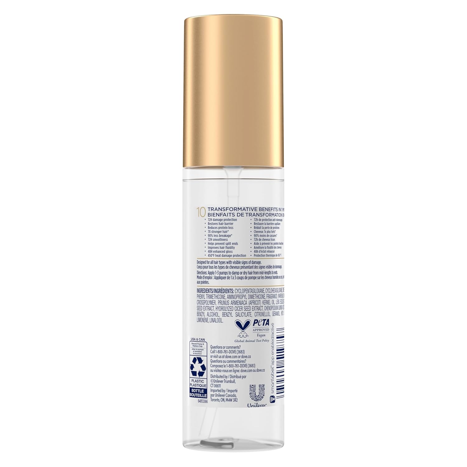 Dove Intensive Repair Amino Serum for Damaged Hair with Bio-Protein Care Technology 3.3 oz - Image 3