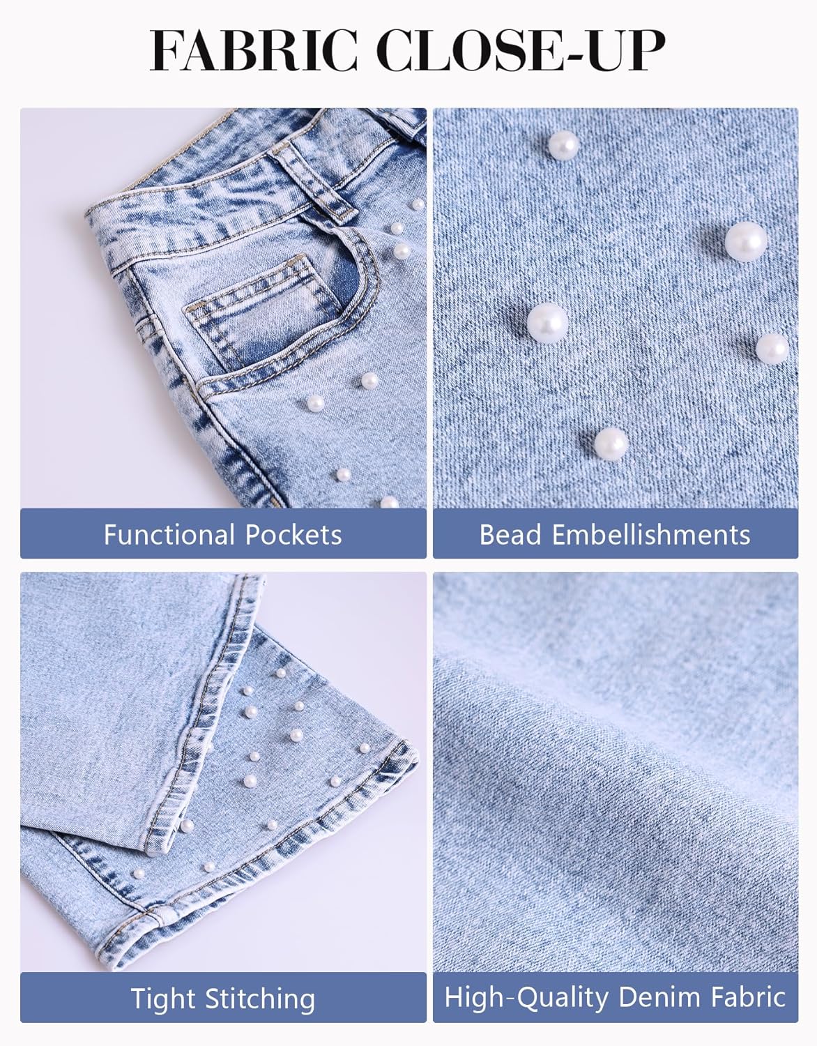 Kedera Women's High Waisted Jeans Boyfriend Baggy Wide Straight Leg Casual Denim Pants Trousers - Image 8