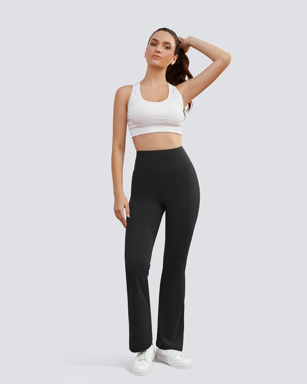 Yoga Pants for Women High Waisted Flare Leggings Bell Bottom Leggings Front Seamless Flared Workout Pants Tummy Control - Image 5