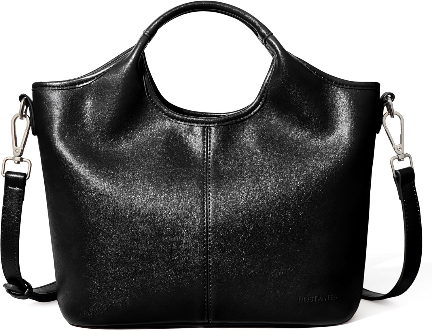 BOSTANTEN Vegan Leather Purses for Women Soft Top Handle Satchel Crossbody Zipper Handbag with Detachable Shoulder Strap - Image 2