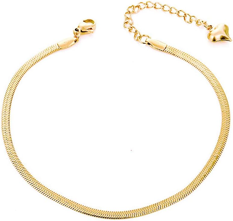 Gold Anklets for Women Waterproof,18K Gold Plated Anklet for Women Snake Chain Link Dainty Ankle Bracelets Summer Beach Jewelry - Image 2