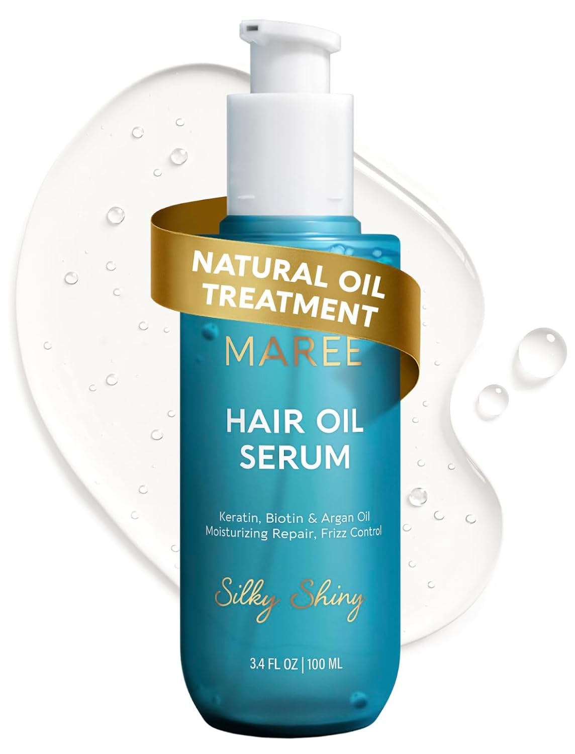 MAREE Hair Oil for Frizzy Hair with Argan Oil, Keratin & Biotin – Styling Hair Serum for Dry & Curly Hair – Frizz Control Hair Care Products for Women – Aceite Para el Cabello – Keratin Hair Treatment - Image 2