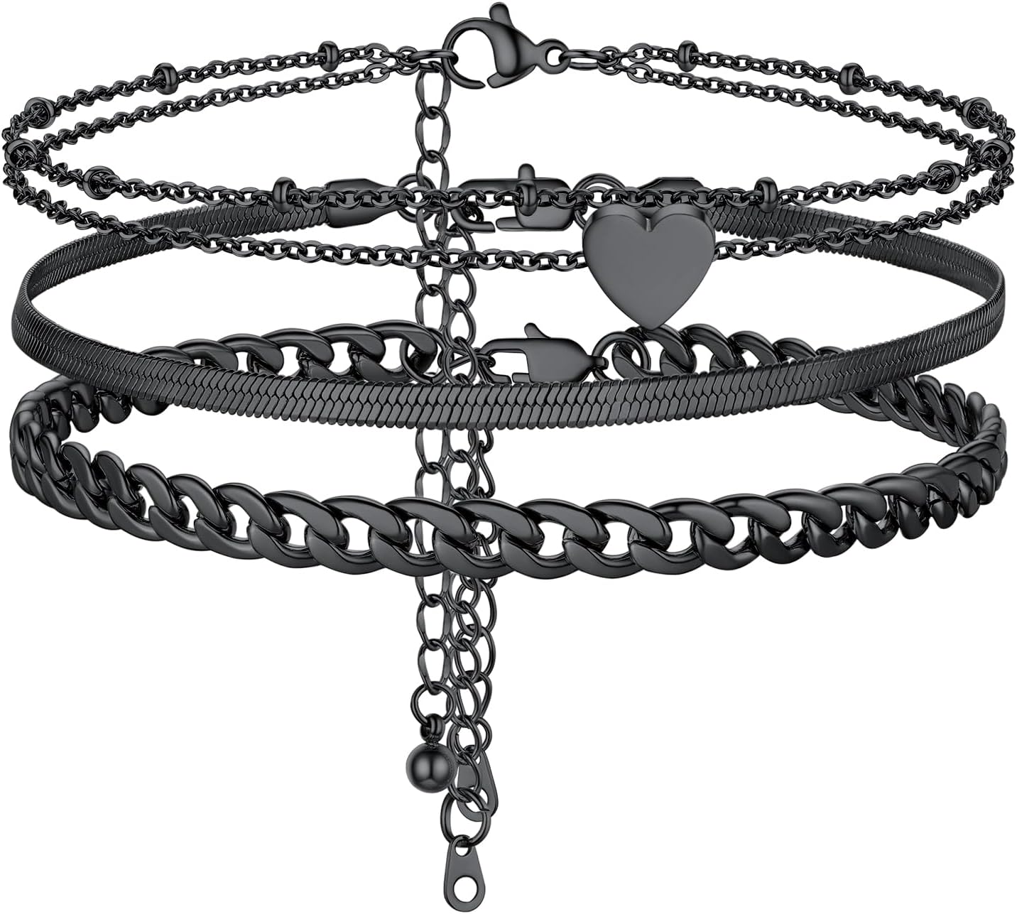 PROSTEEL Trendy Handcuffs Design/Customize Words Ankle Bracelet For Women, 316L Stainless Steel Anklets Silver/Gold/Black Tone, Hypoallergenic, Come with Box - Image 2