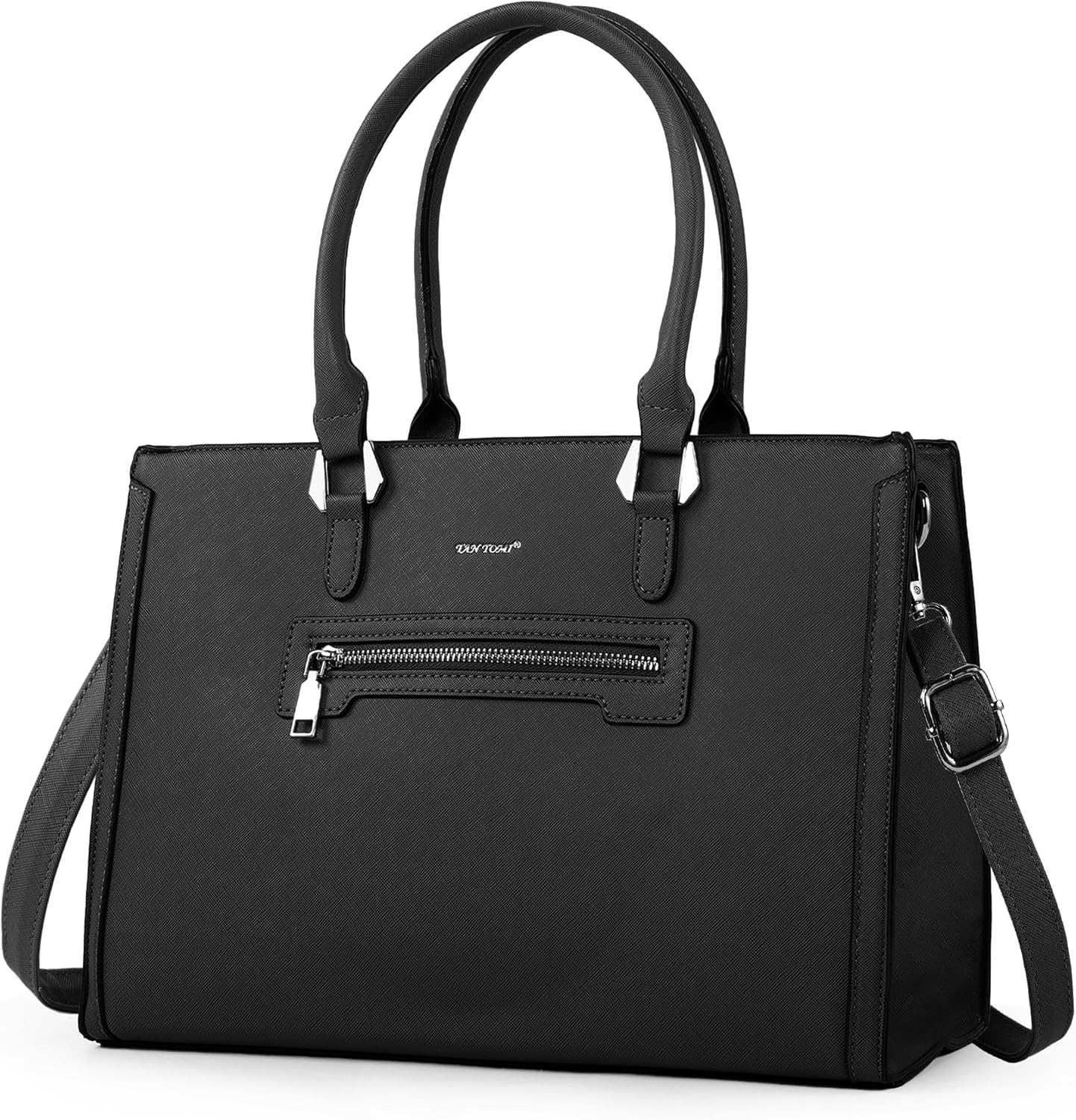 TANTOMI Structured Satchel Purses for Women, Medium Vegan Leather Top Handle Handbag with Pockets, Classy Work Bag for Ladies - Image 2