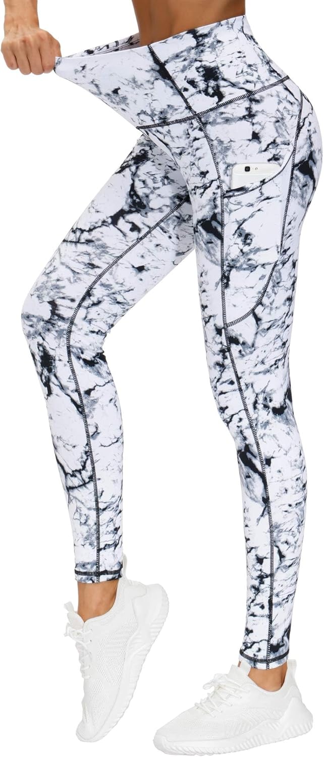 THE GYM PEOPLE Thick High Waist Yoga Pants with Pockets, Tummy Control Workout Running Yoga Leggings for Women - Image 2