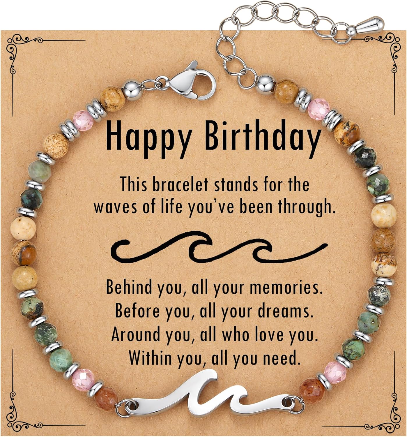 TONY & SANDY Friend Gifts for Women, Unique Valentine's Day Gifts for Her, Sister Gifts from Sister, Wave Bracelet, Christmas Birthday Gifts for Women, Bestie Friendship Bracelets - Image 2