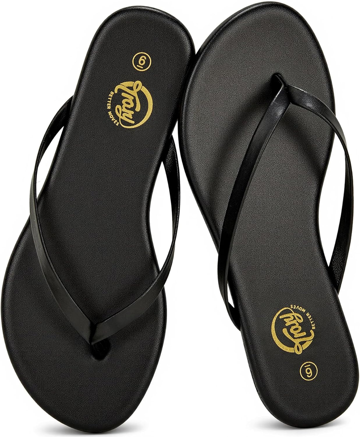 Trary Flip Flops for Women,Comfortable Flat Sandals with Arch Support,Memory Foam Flat Thong Sandals,Dressy Summer Slides for Beach Vacation - Image 2