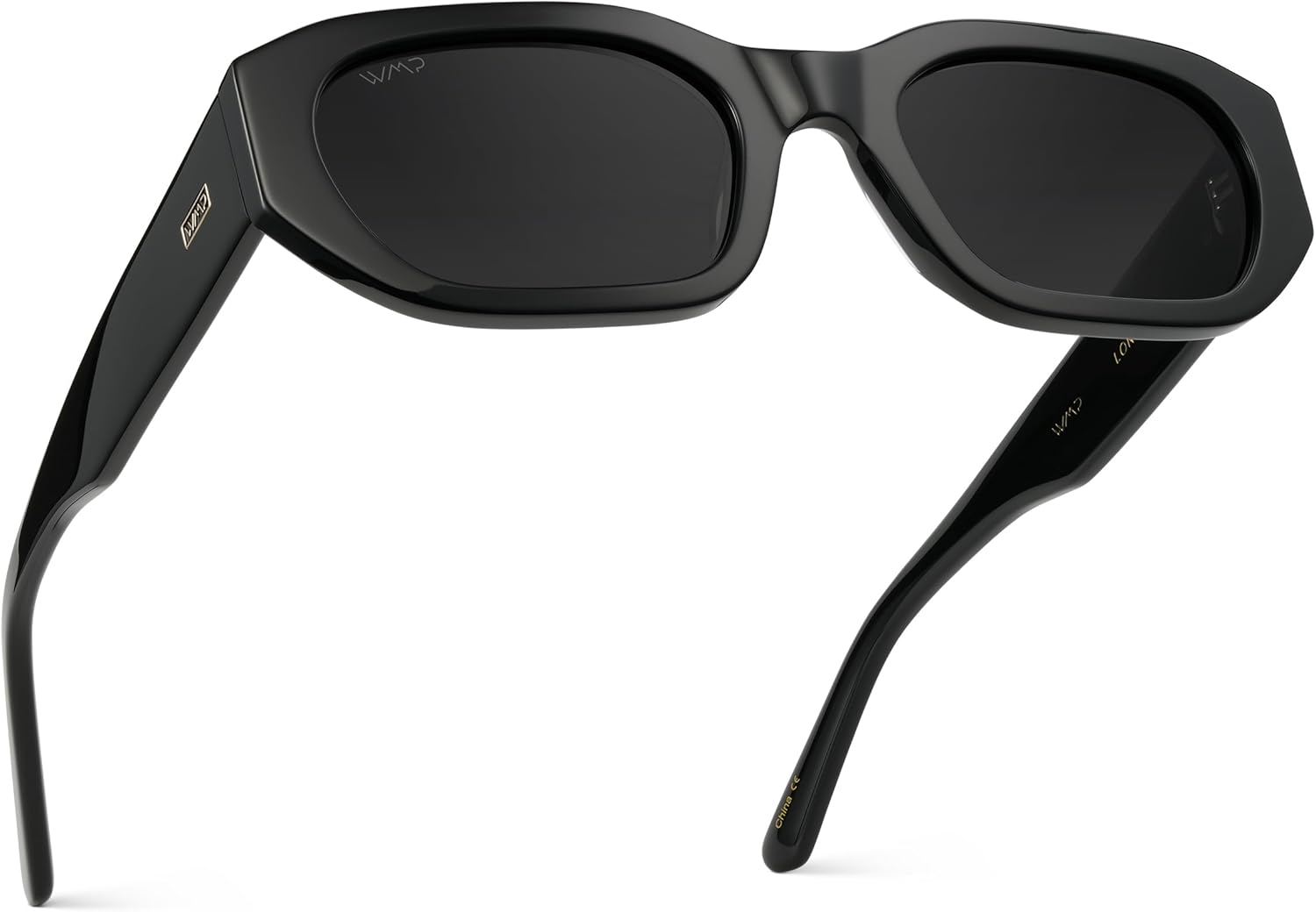 WearMe Pro - Women's Chunky Narrow Rectangular Sunglasses - Polarized, Lightweight Acetate, 100% UV Protection - Image 2