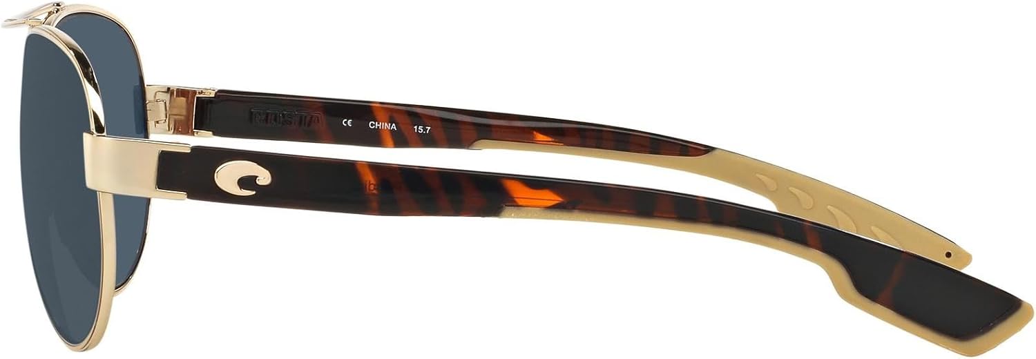 Costa Del Mar Polarized Sunglasses Womens - Loreto Aviator Designer Sunglasses for Women with 100% UV Protection - Size 56 - Rose Gold/Gray 580P - Image 3