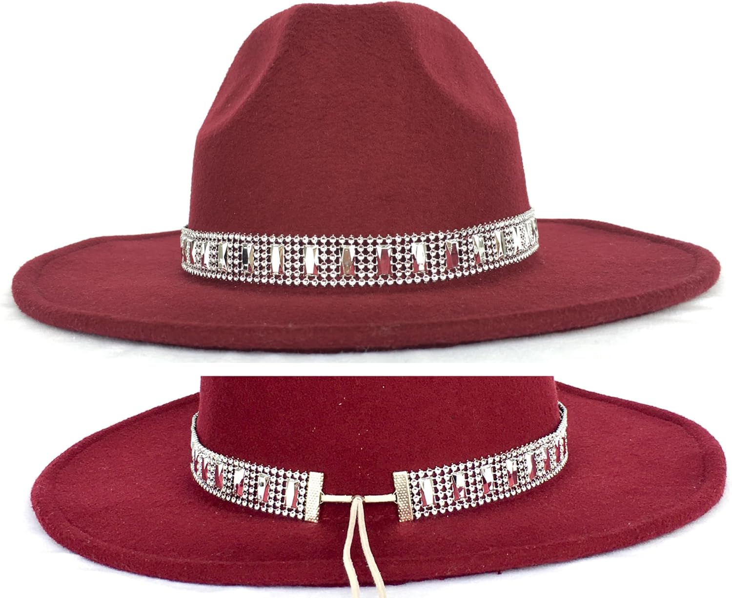 Women Cowboy Hatband, Rhinestone Silver or Gold Hat Belt, Sparkly Adjustable Fedora Western Style Hat Band, - Image 3