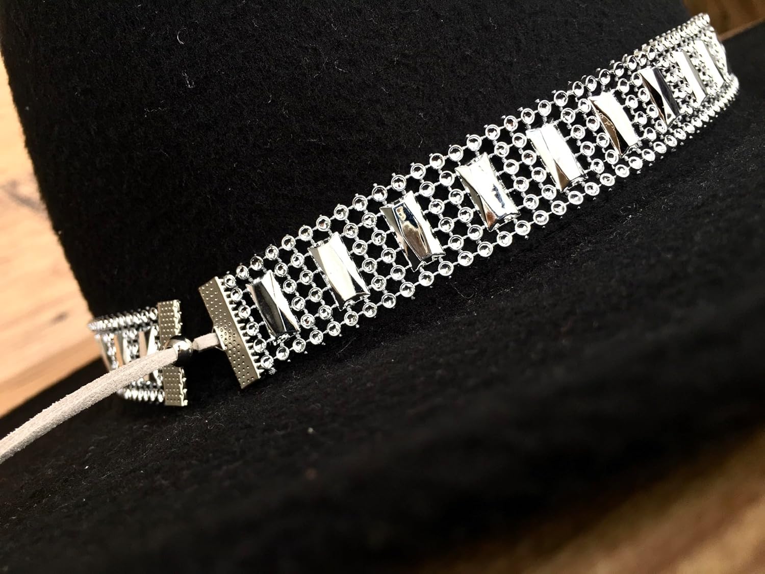 Women Cowboy Hatband, Rhinestone Silver or Gold Hat Belt, Sparkly Adjustable Fedora Western Style Hat Band, - Image 7