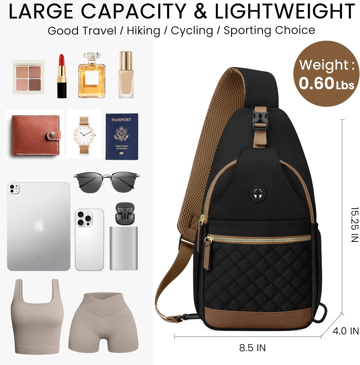 Small Crossbody Purses Bags for Women Men Travel, Chest Sling Bag Women Casual Cross Body Bag for Woman Sling Backpack - Image 3