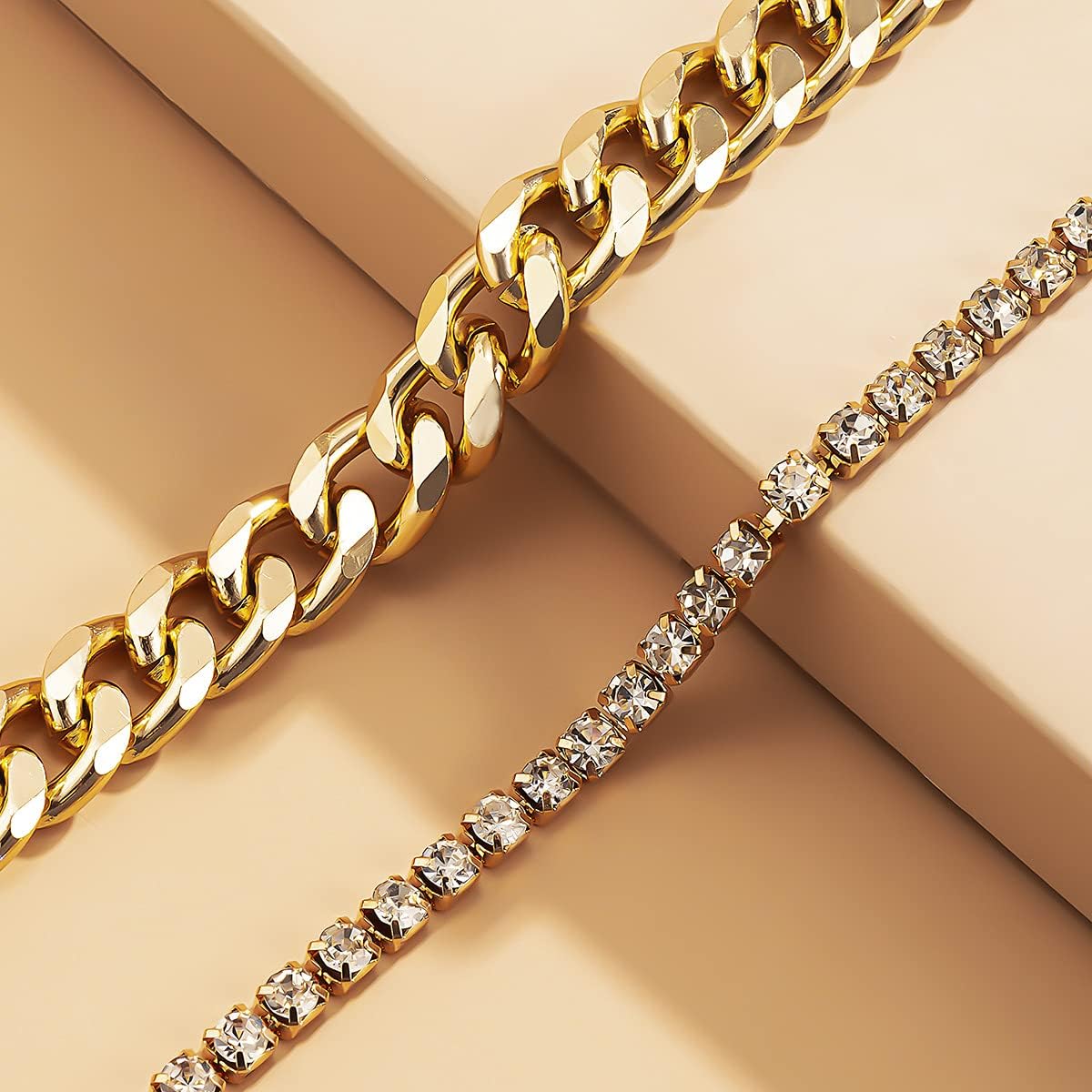 Layered Butterfly Anklet for Women Charms Butterfly Gold Silver Rhinestone Adjustable Cuban Anklets - Image 7