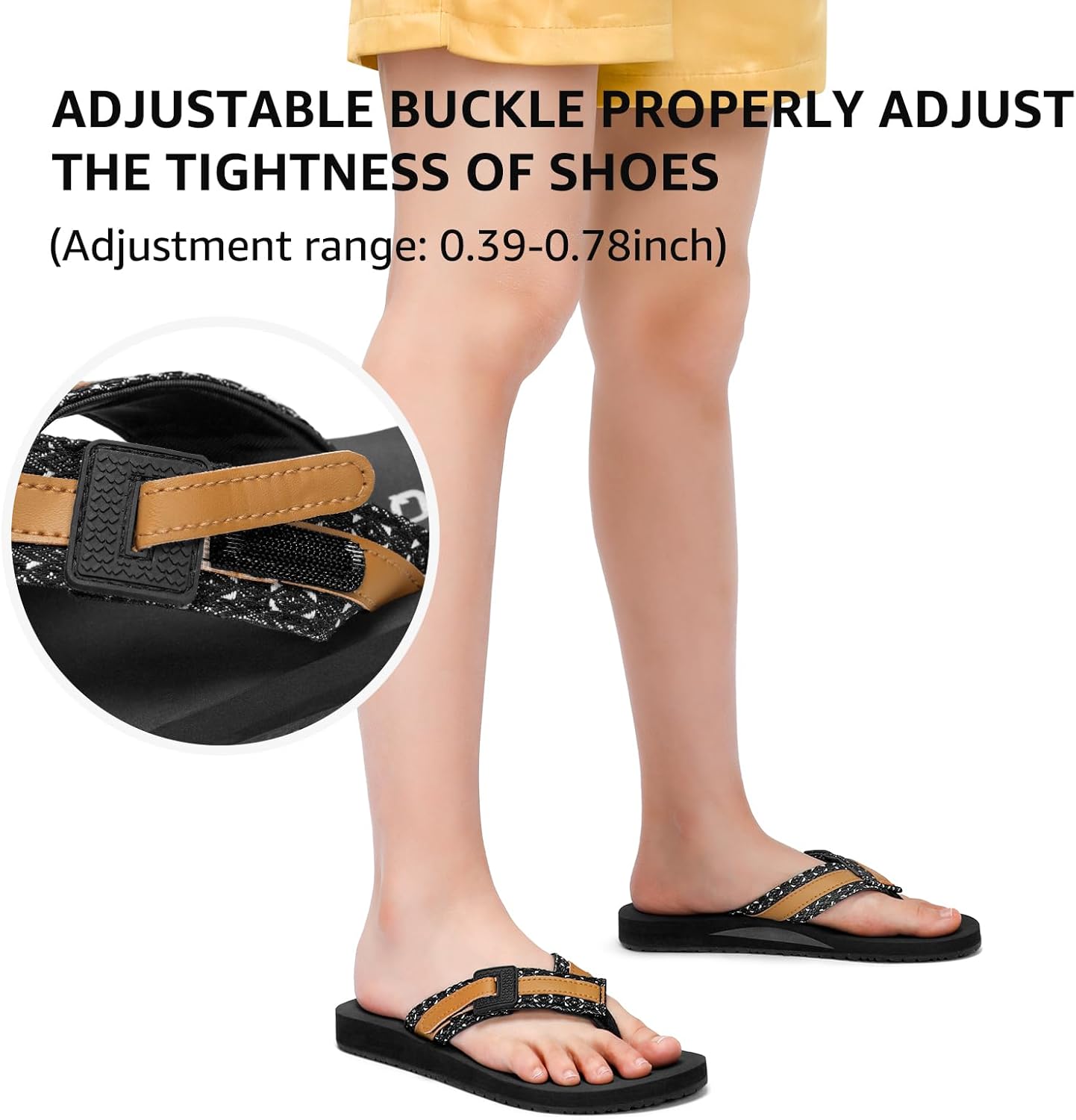 STQ Orthopedic Flip Flops for Women丨Adjustable Beach Sandals with Arch Support for Plantar Fasciitis Relief - Image 6