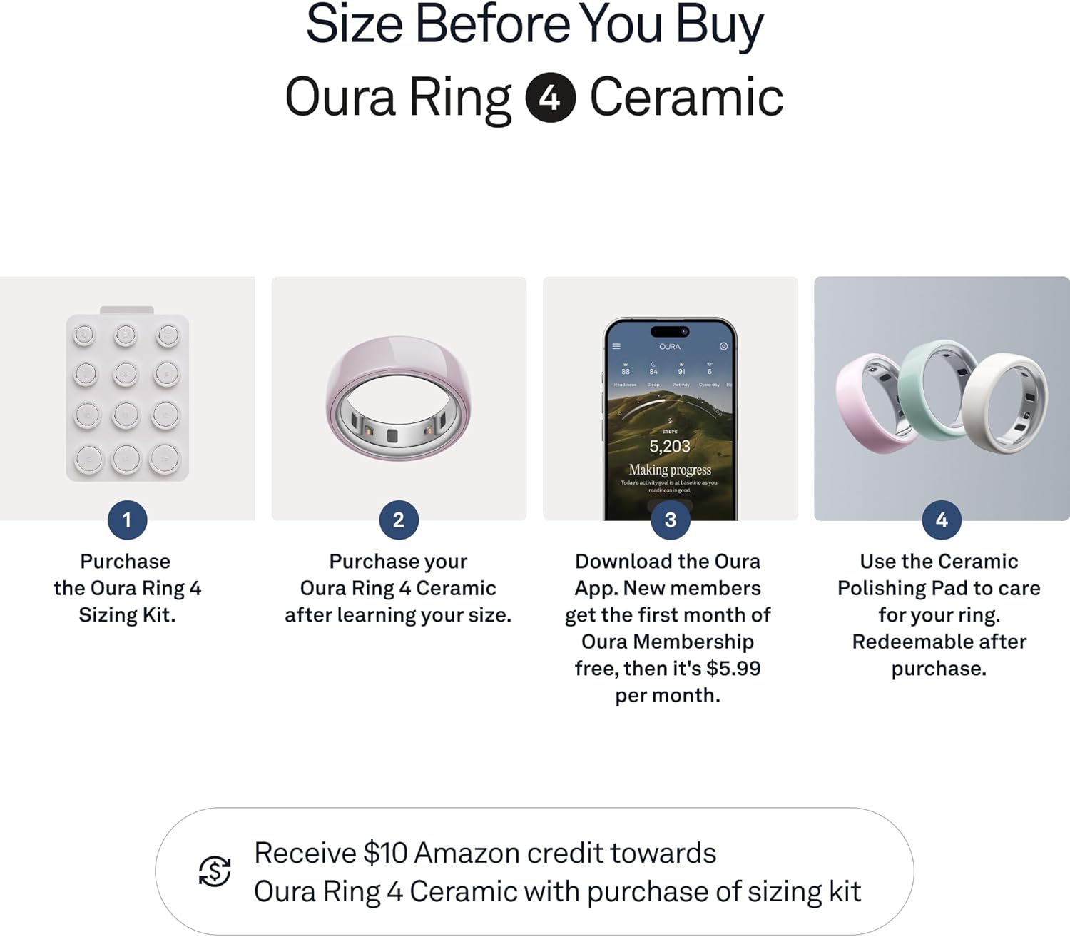 Oura Ring 4 Ceramic Petal - Size 8 - Size Before You Buy - Image 4