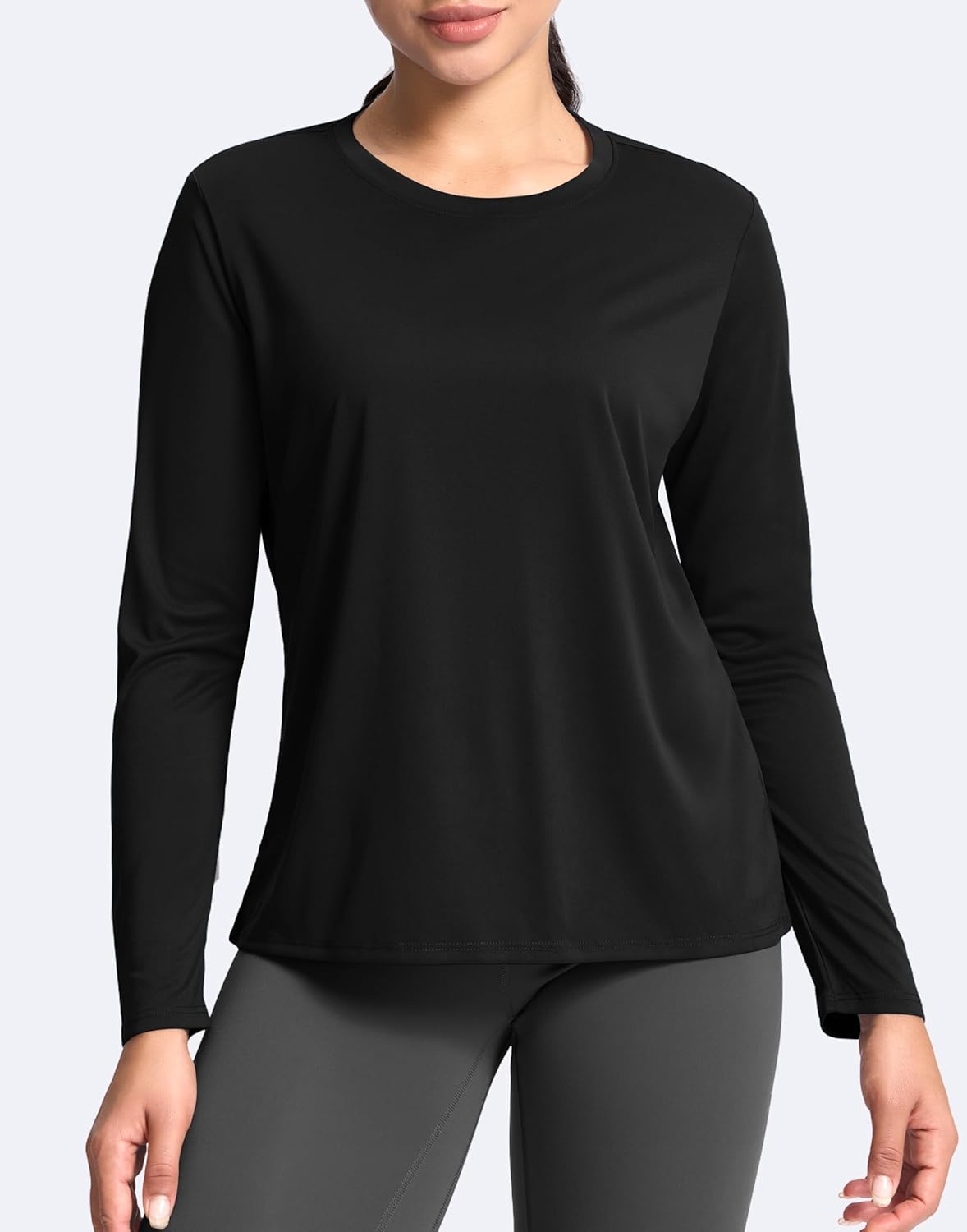 SANTINY Women's Lightweight Long Sleeve Workout Tops Split Back Gym Running Hiking Athletic Shirt Quick Dry UPF 50+ Sun Shirt - Image 3