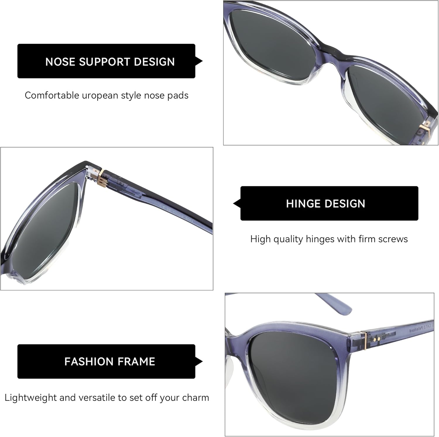 ZENOTTIC Polarized Sunglasses for Women UV400 Protection Retro Cute Fashion Cateye Sun Glasses - Image 4