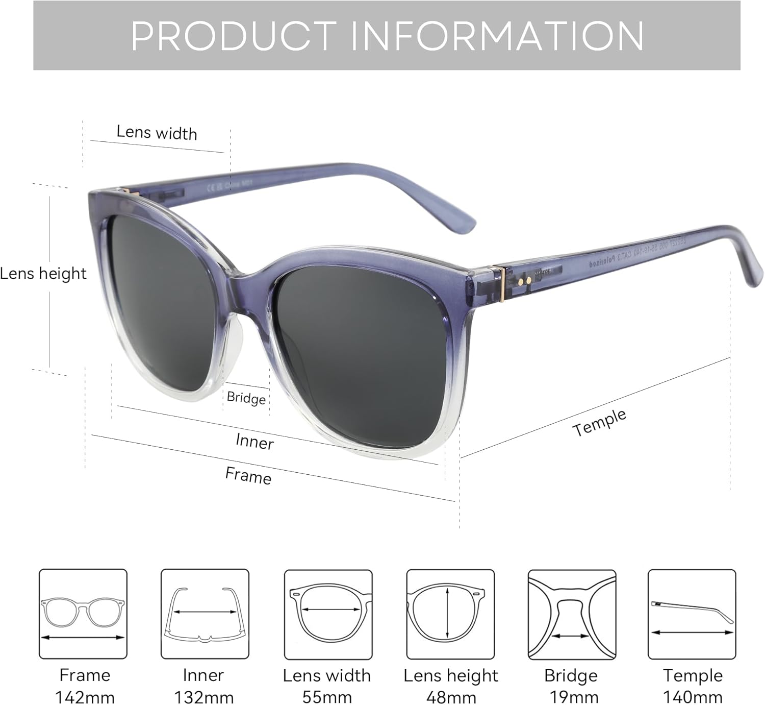 ZENOTTIC Polarized Sunglasses for Women UV400 Protection Retro Cute Fashion Cateye Sun Glasses - Image 6