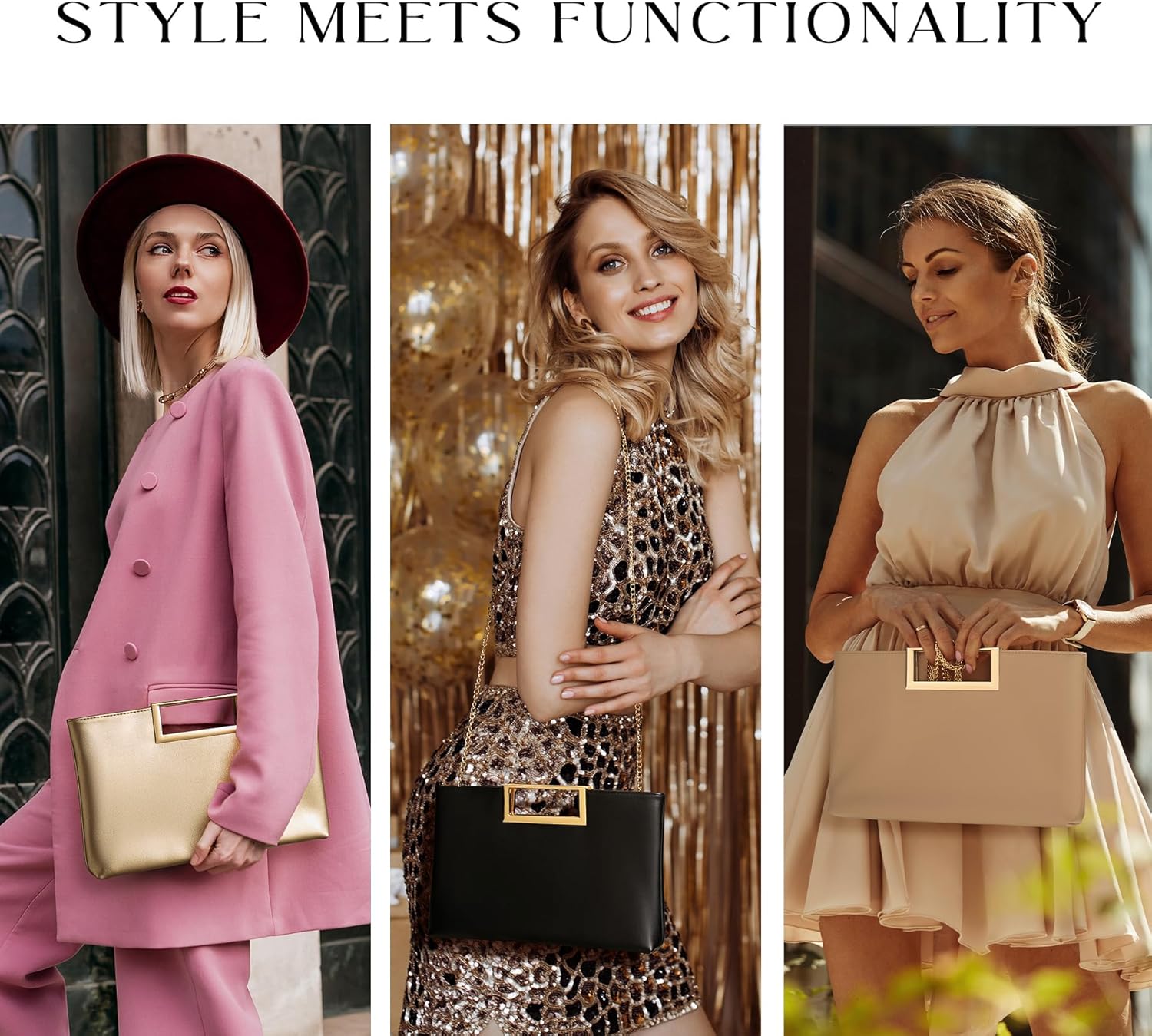 SWEETV CHUNLI Clutch Purses for Women Evening Formal, Fashion PU Leather Purse for Prom, Cocktail, and Wedding - Image 4