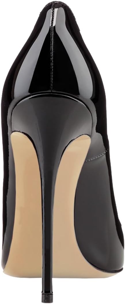 COLETER Women's Sexy Pointed Toe High Heels,4.72 inch/12cm Patent Leather Pumps,Wedding Dress Shoes,Cute Evening Stilettos - Image 6