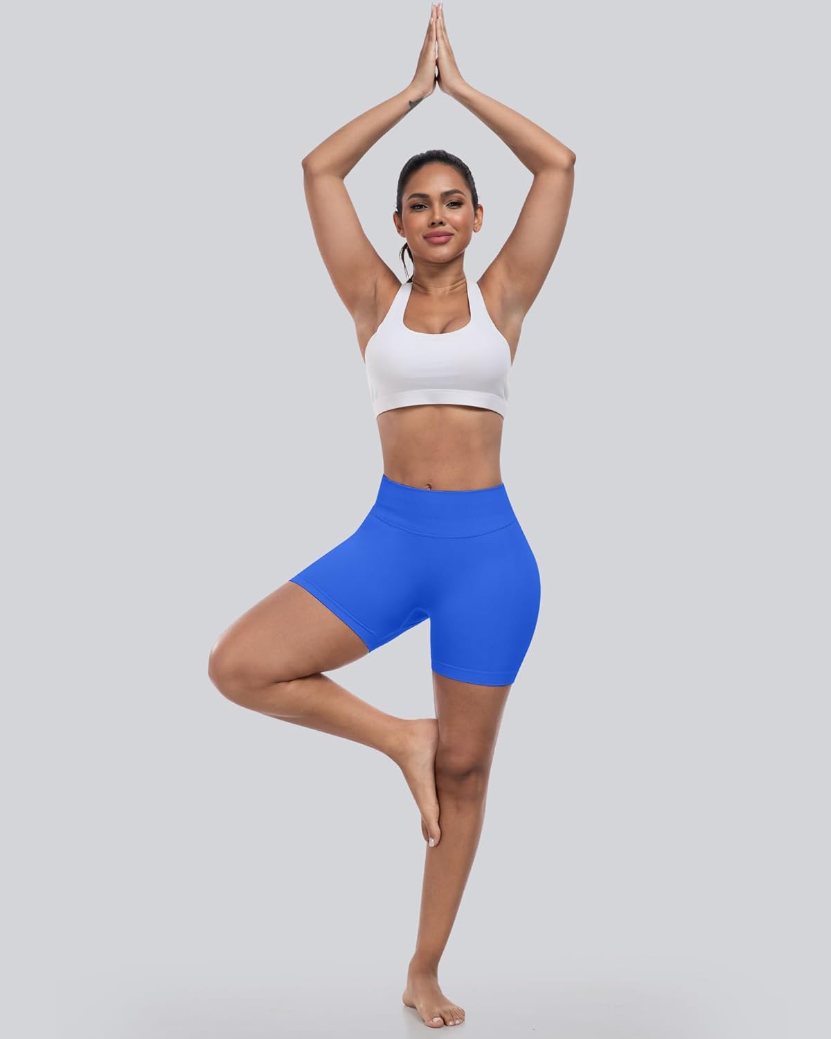 CHRLEISURE Workout Gym Biker Shorts, High Waisted Butt Lifting Scrunch Butt Sports Seamless Shorts Sets 4 Piece - Image 5