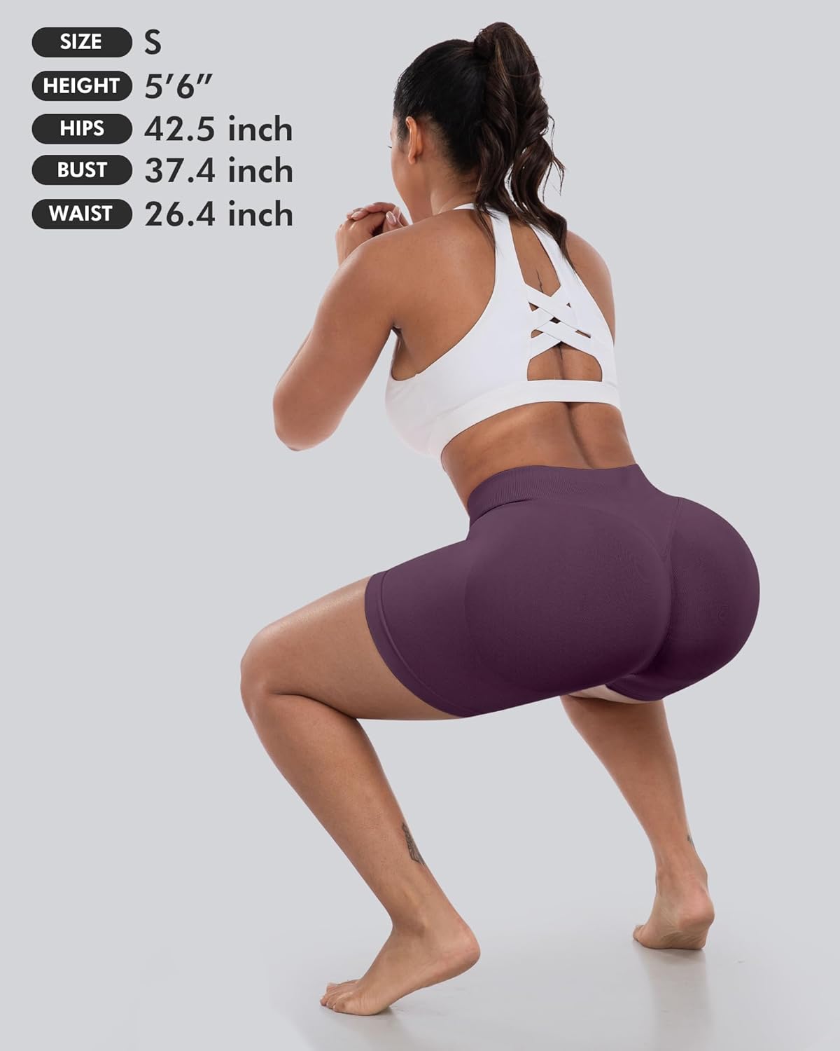CHRLEISURE Workout Gym Biker Shorts, High Waisted Butt Lifting Scrunch Butt Sports Seamless Shorts Sets 4 Piece - Image 7