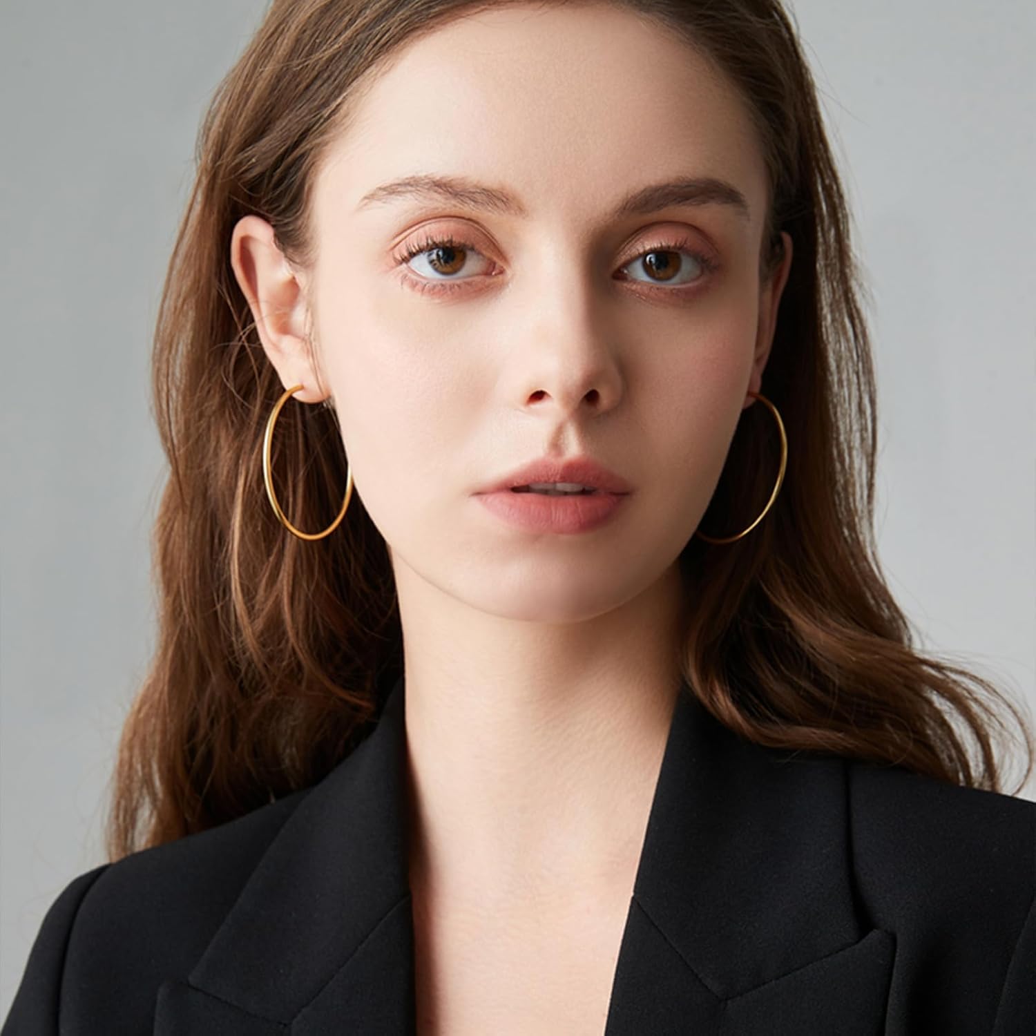 4 Pairs Silver Gold Hoop Earrings for Women | 14K Gold Plated Hoop Earrings Set Hypoallergenic Earring Lightweight Dangle Earrings Set - Image 7