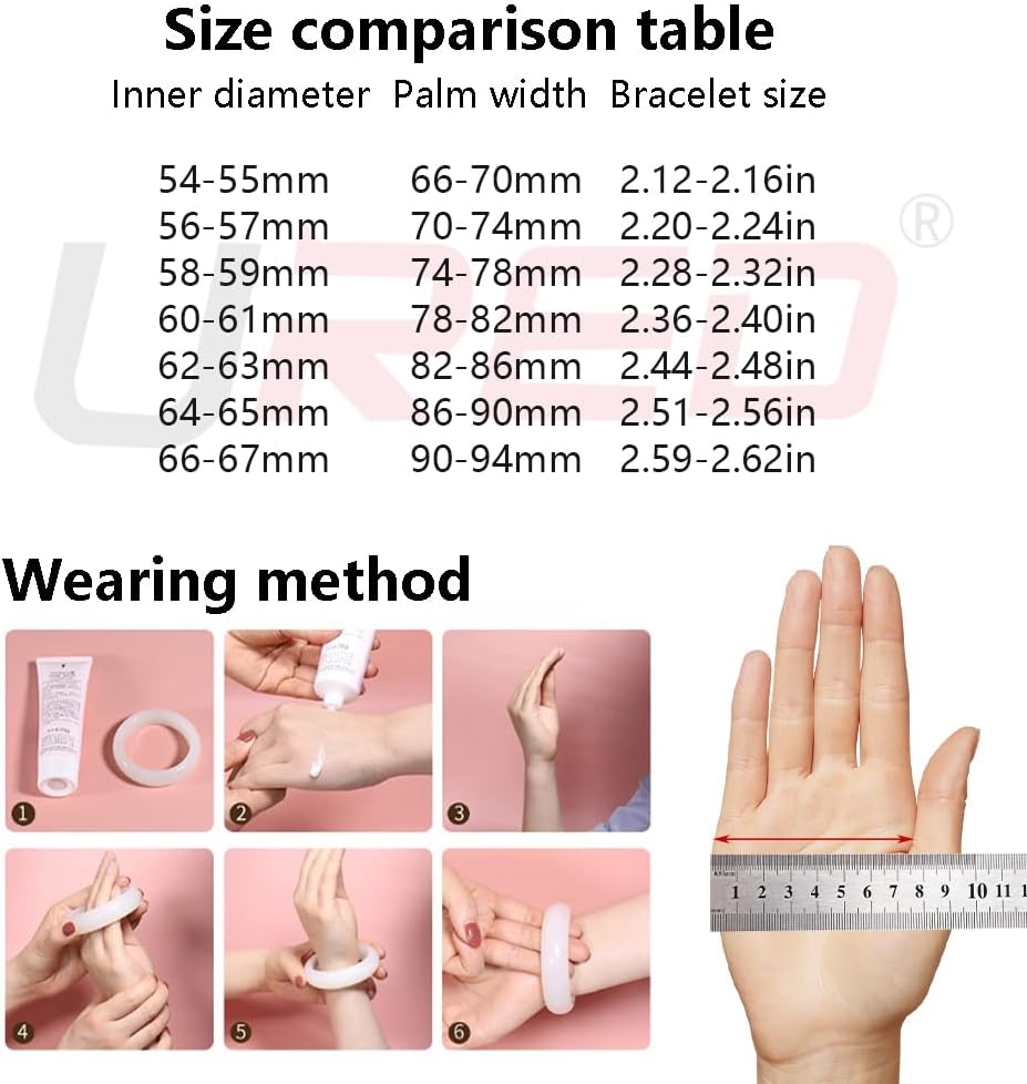 URED Floating Green Jade Bangle Bracelet For Women Narrow Feng Shui Bracelet Good Luck jade Bangle Genuine Healing For Woman Yoga meditation mother gift Birthday good luck - Image 3