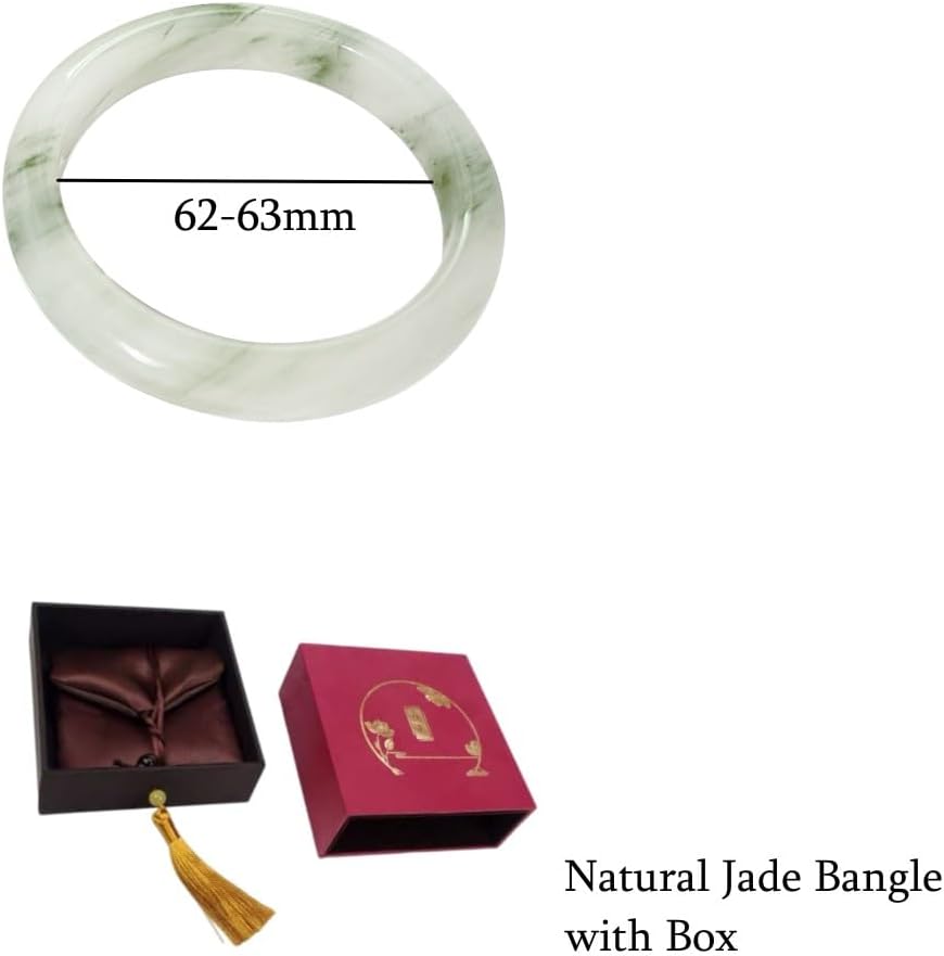 URED Women Jade Bangle Bracelet, Natural Jade, Good Luck Bracelet, Feng Shui - Image 4