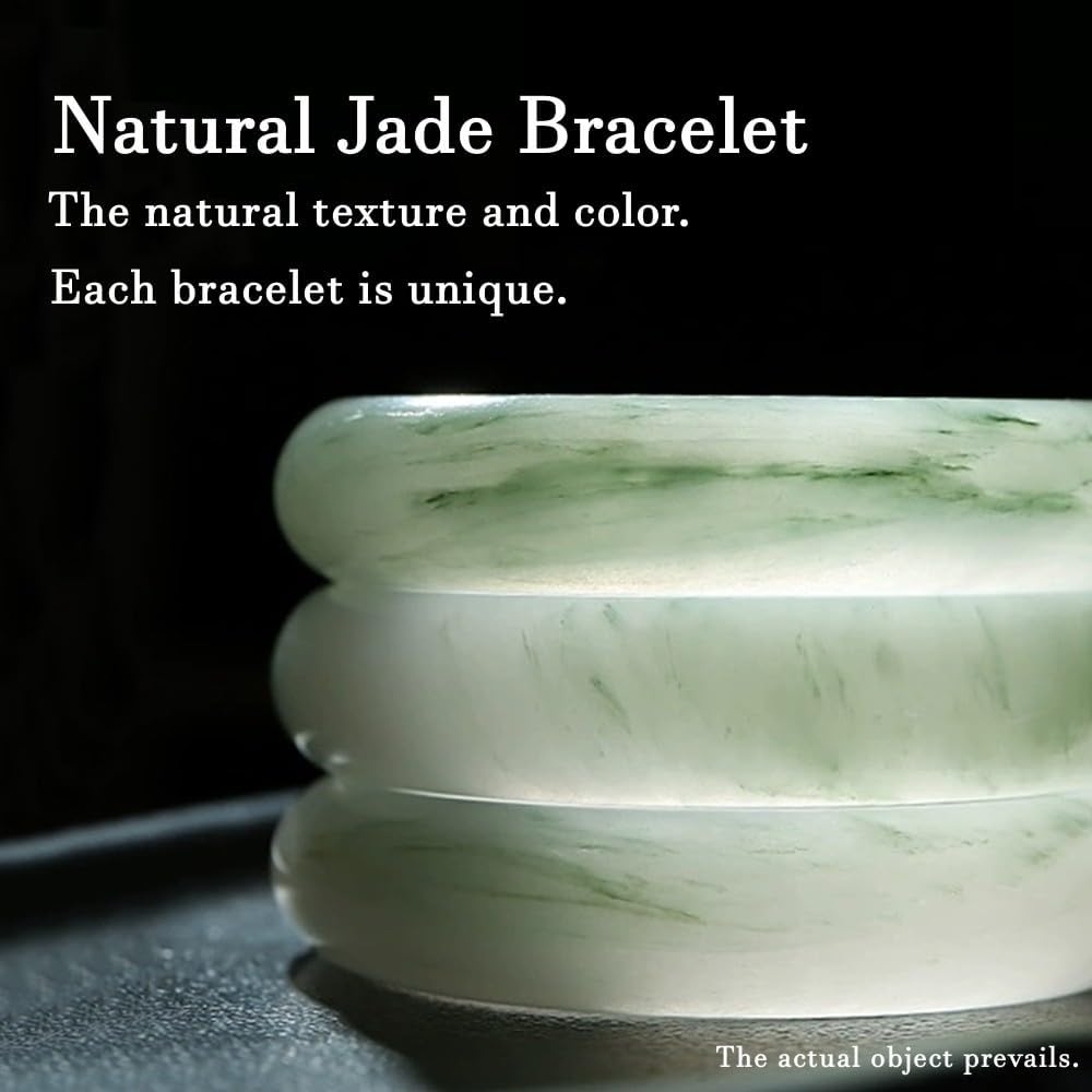 URED Women Jade Bangle Bracelet, Natural Jade, Good Luck Bracelet, Feng Shui - Image 5
