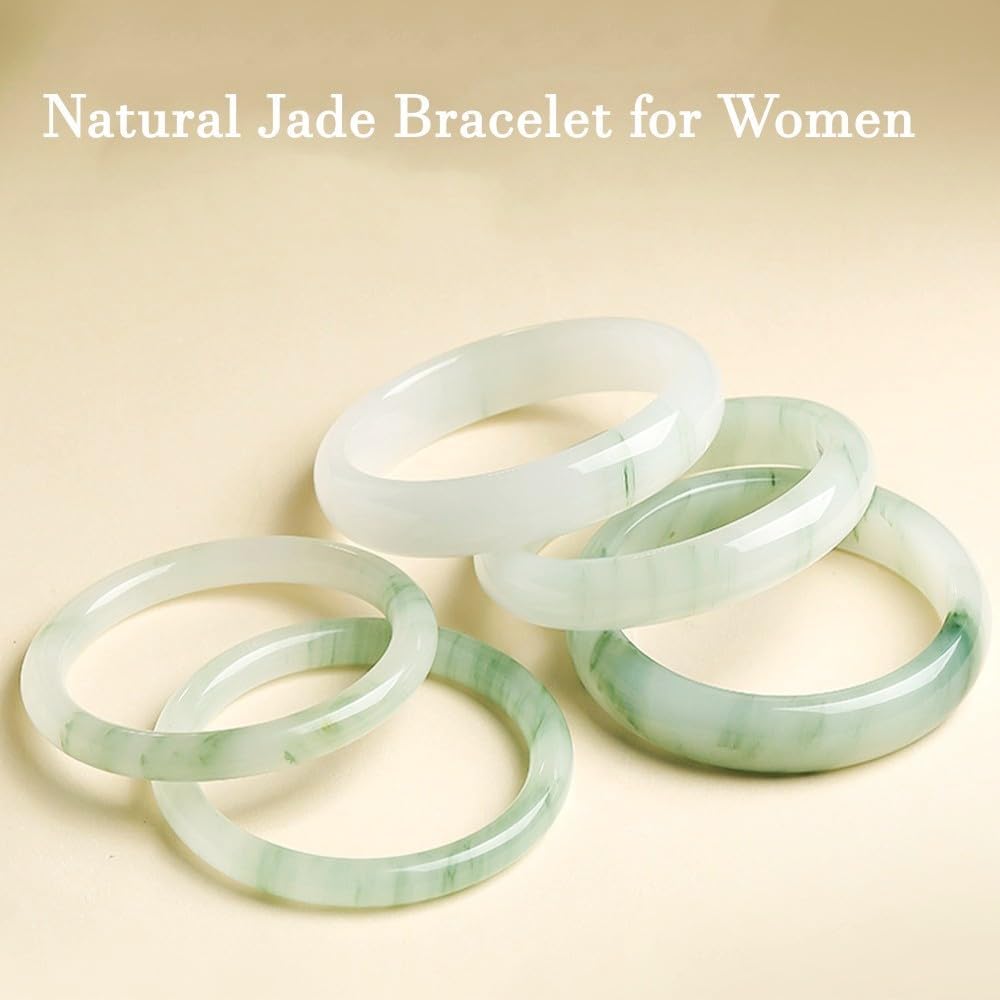URED Women Jade Bangle Bracelet, Natural Jade, Good Luck Bracelet, Feng Shui - Image 6
