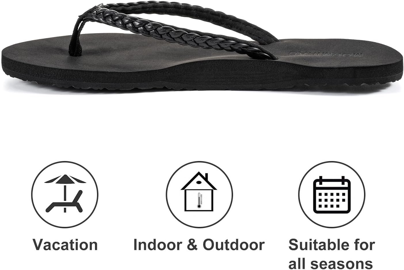 Womens Slim Braided Comfortable Flip Flops Summer Beach Thong Sandals Arch Support Non Slip - Image 4