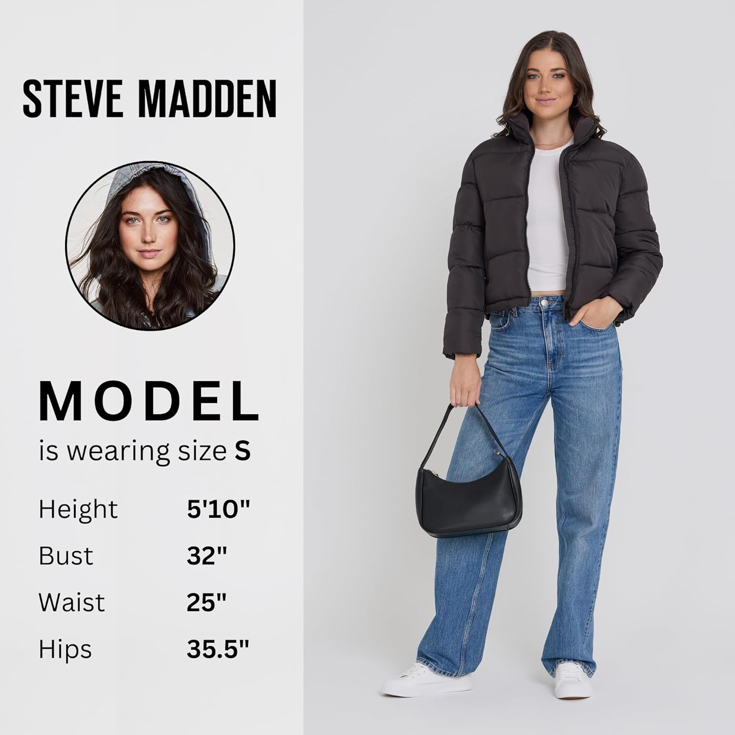 Steve Madden Cropped Puffer Jacket, Warm Winter Coats for Women, Trendy Cute Winter Jackets for Women - Image 3