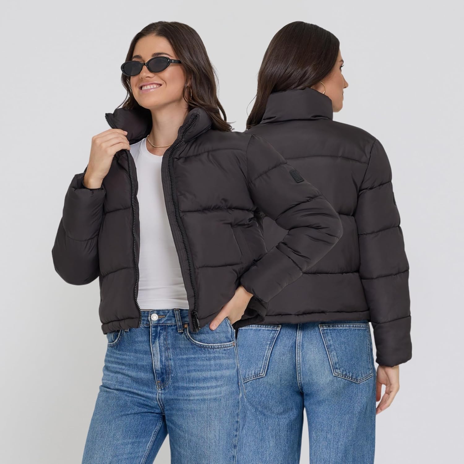 Steve Madden Cropped Puffer Jacket, Warm Winter Coats for Women, Trendy Cute Winter Jackets for Women - Image 8