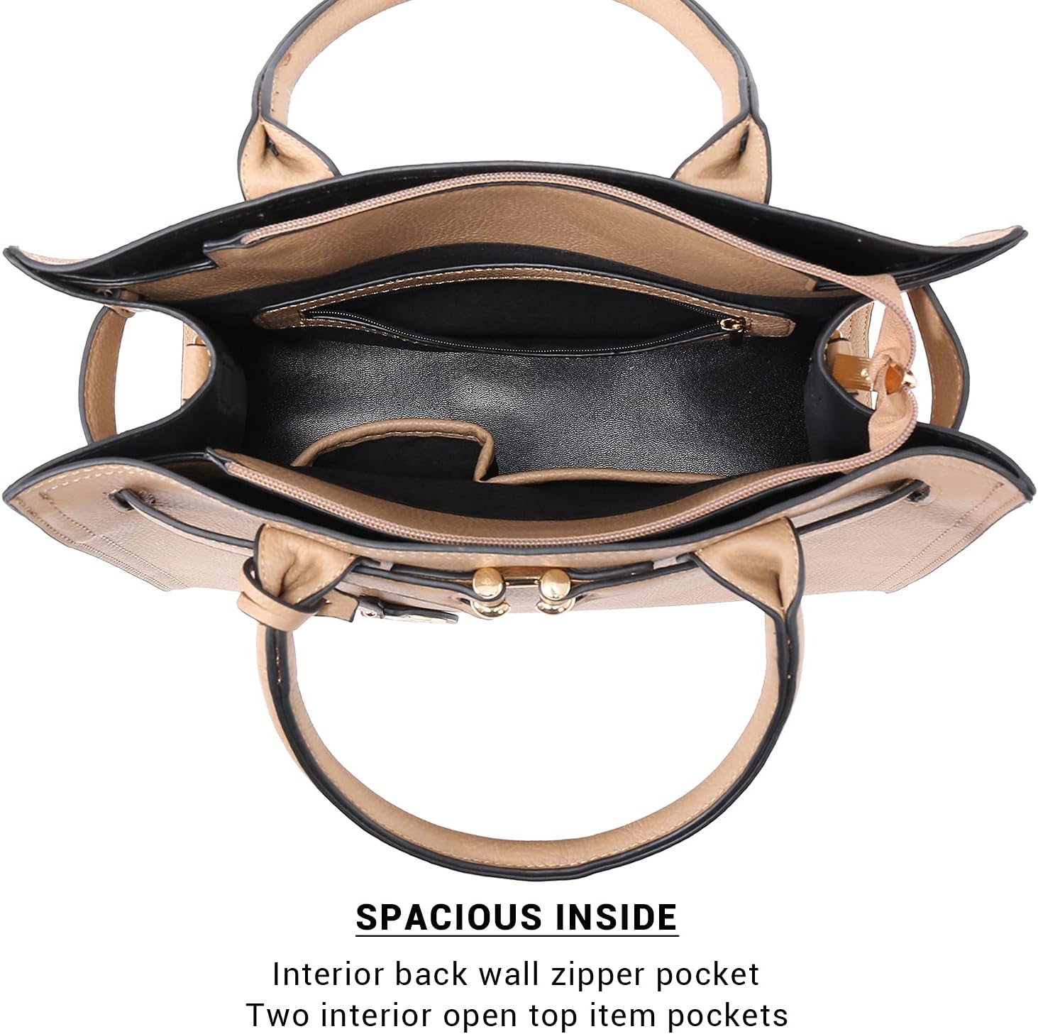 Dasein Women Satchel Purses Handbags Belted Top-handle Work Tote Shoulder Bags with Long Strap - Image 6