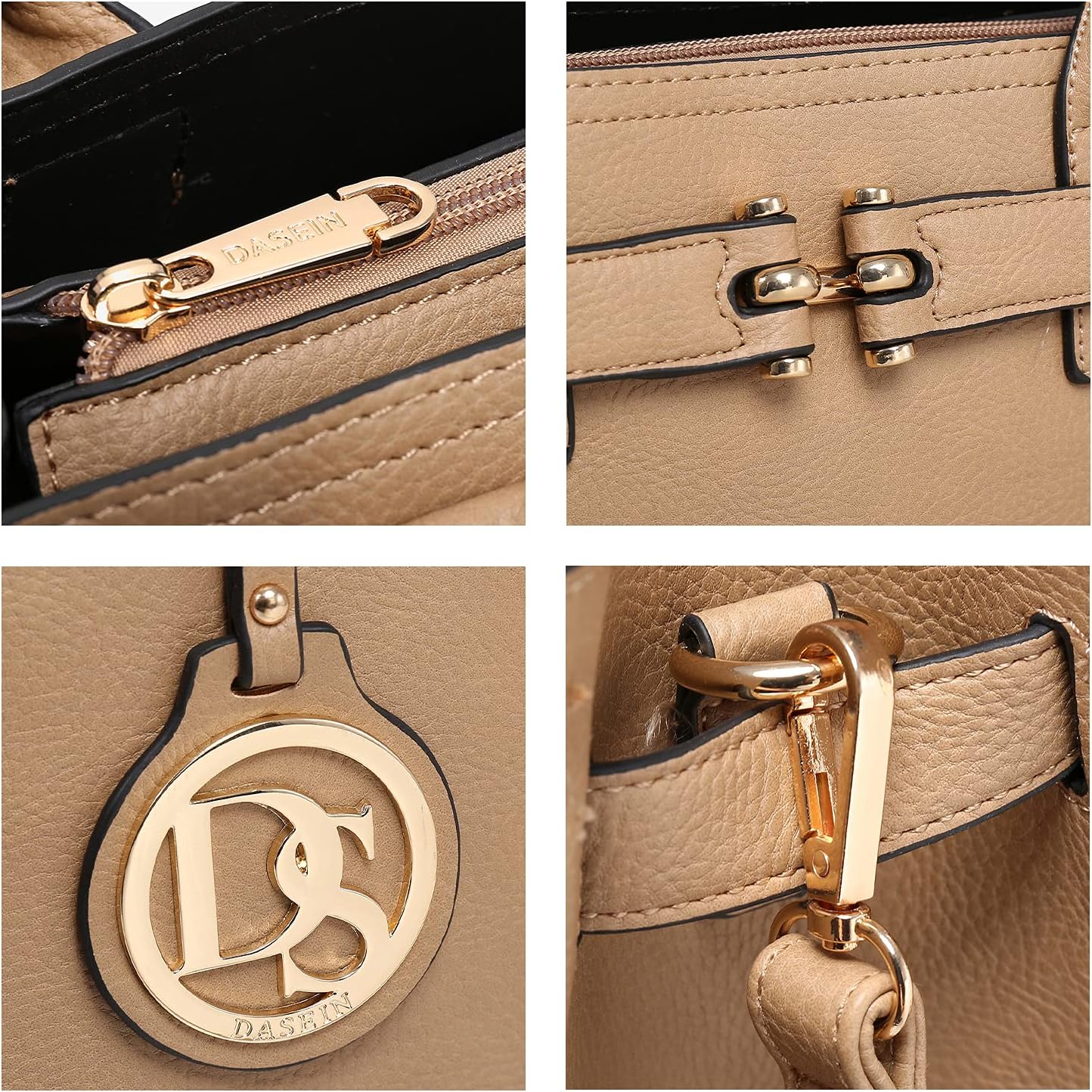 Dasein Women Satchel Purses Handbags Belted Top-handle Work Tote Shoulder Bags with Long Strap - Image 7